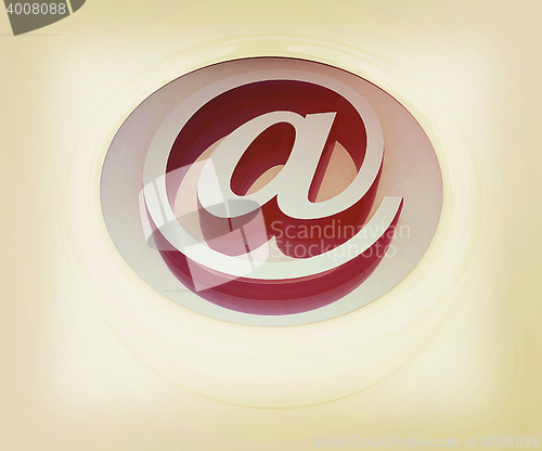 Image of 3d button email Internet push . 3D illustration. Vintage style.