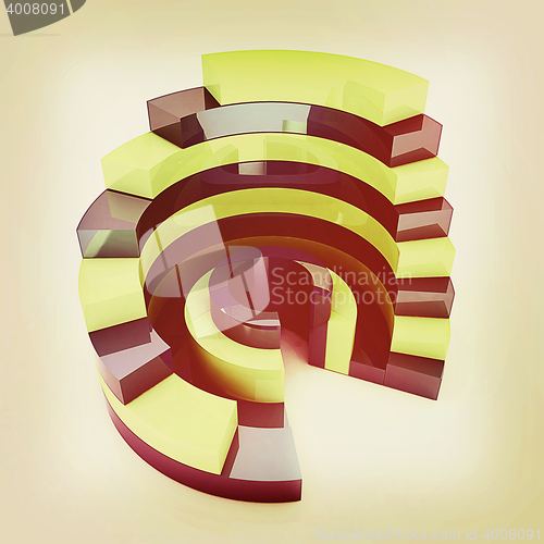 Image of Abstract structure . 3D illustration. Vintage style.