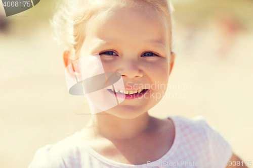 Image of happy beautiful little girl portrait outdoors