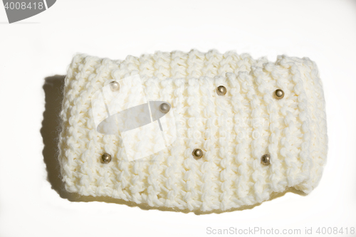 Image of woolen scarf on white background highly detailed