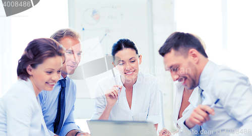 Image of business team having meeting in office