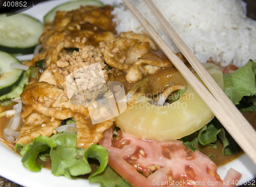 Image of vietnamese food ga sate chicken