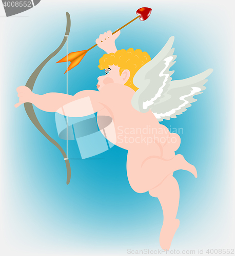 Image of Boy angel with wing and dart of the amur