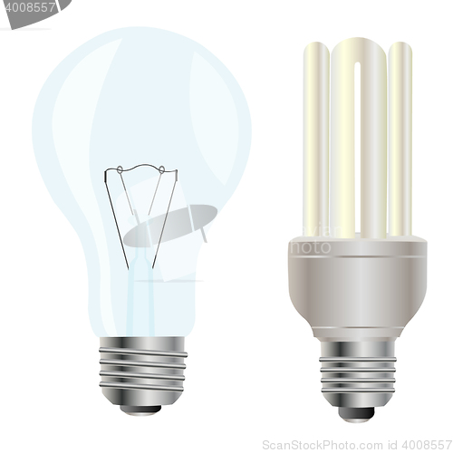 Image of Two electric light bulbs