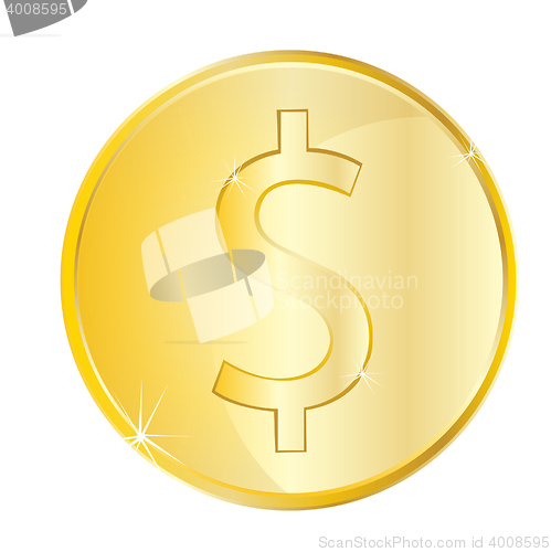 Image of Coin euro on white background