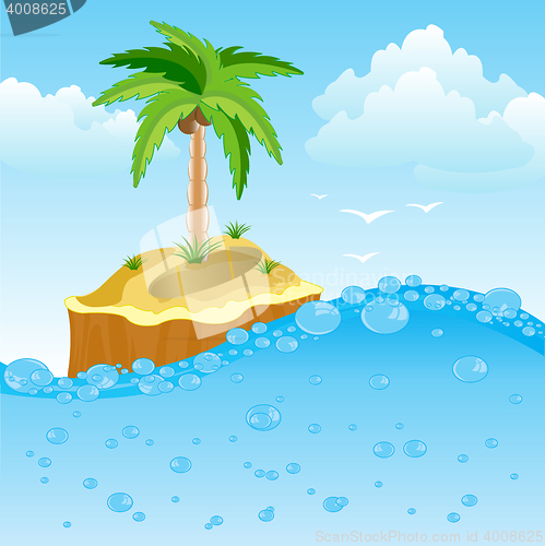 Image of Desert island in ocean