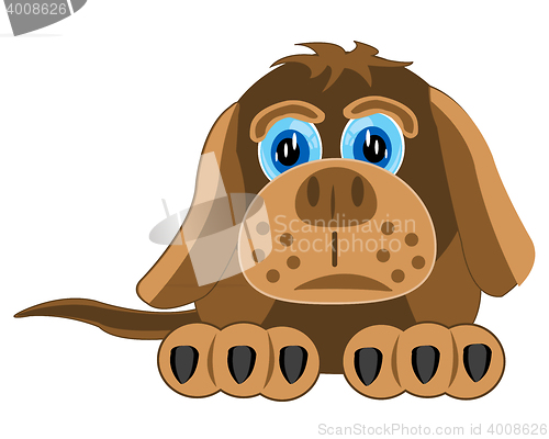 Image of Drawing of the dog on white background