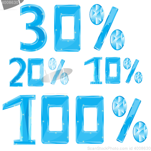 Image of Numerals in ice percent