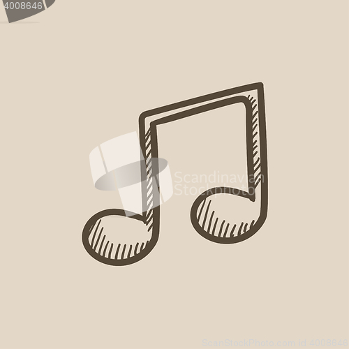 Image of Music note sketch icon.