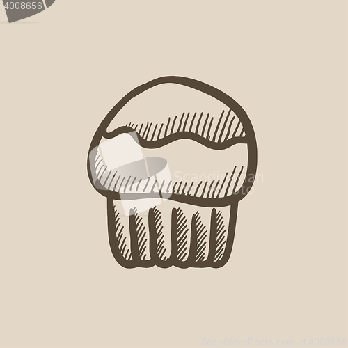 Image of Cupcake sketch icon.