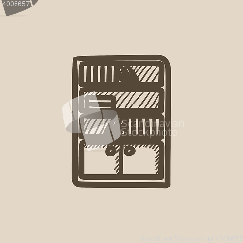 Image of Bookcase sketch icon.