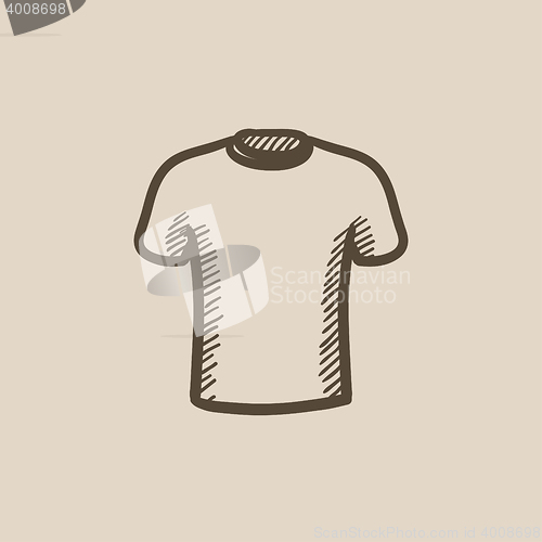 Image of Male t-shirt sketch icon.