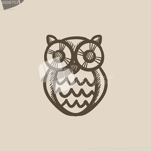 Image of Owl sketch icon.