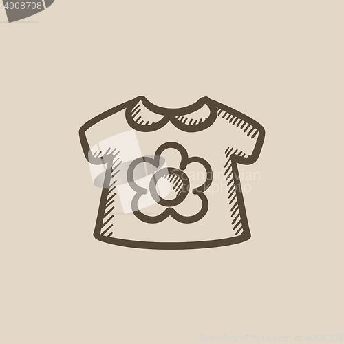 Image of Baby loose jacket sketch icon.