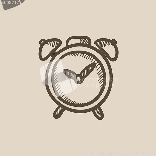 Image of Alarm clock sketch icon.