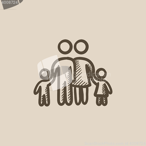 Image of Family sketch icon.