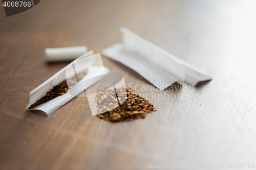 Image of close up of marijuana or tobacco cigarette paper