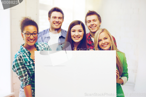 Image of group of students at school with blank board