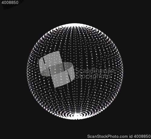 Image of Abstract 3D sphere spiral shape