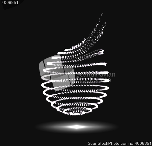 Image of Abstract 3D sphere spiral shape