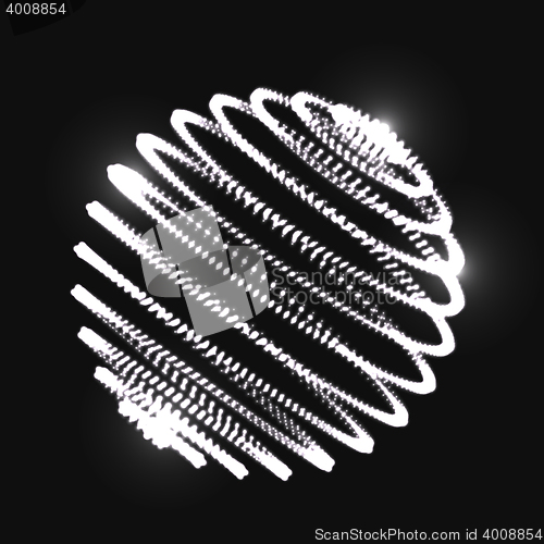 Image of Abstract 3D sphere spiral shape