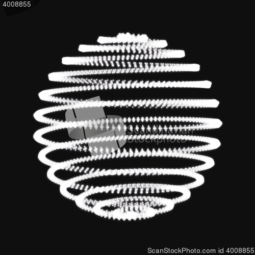 Image of Abstract 3D sphere spiral shape