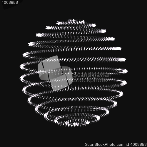 Image of Abstract 3D sphere spiral shape