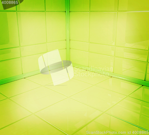 Image of Empty corner in the room . 3D illustration. Vintage style.