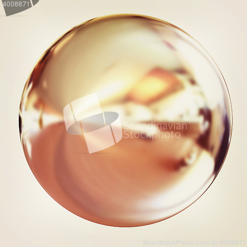 Image of Chrome Ball. 3D illustration. Vintage style.