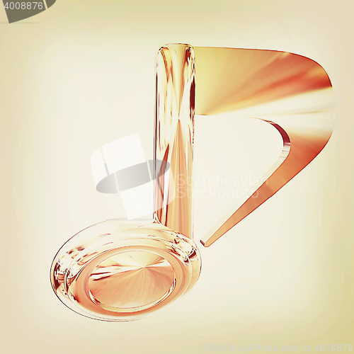 Image of Chrome note icon . 3D illustration. Vintage style.