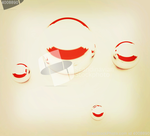 Image of Chrome Balls. 3D illustration. Vintage style.