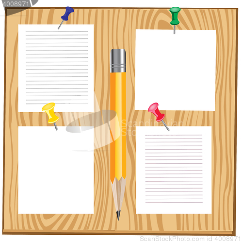 Image of Wooden board with sheet of paper