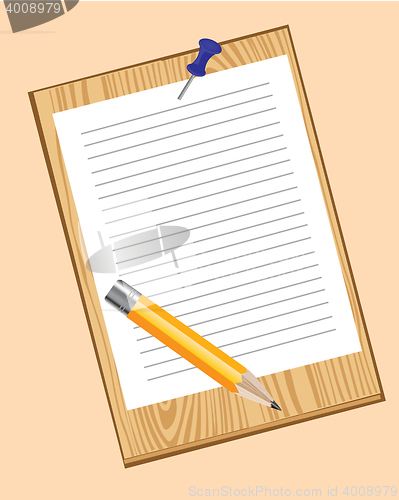 Image of Clean sheet of paper and pencil