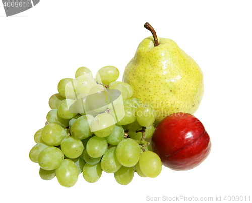 Image of Ripe fruits on white