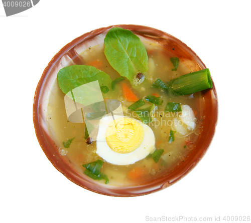 Image of Tasty soup with salad