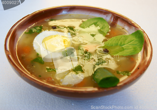 Image of Plate with hot soup