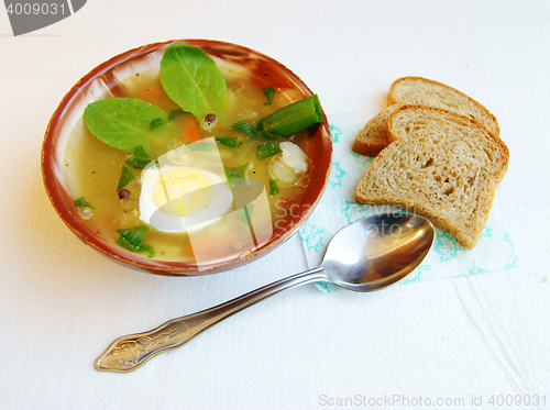 Image of Soup and bread