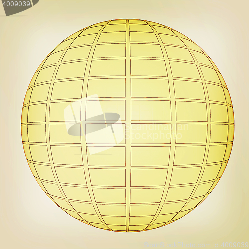 Image of Gold Ball 3d render . 3D illustration. Vintage style.