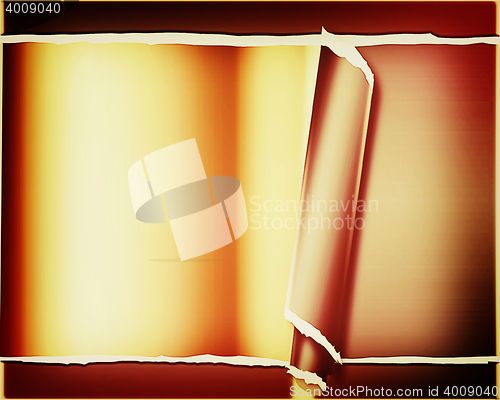 Image of background with torn paper . 3D illustration. Vintage style.