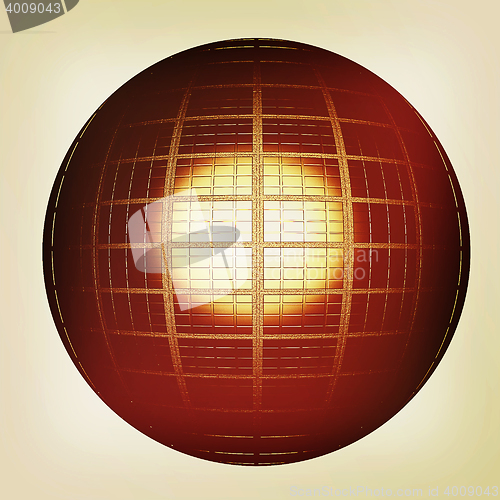Image of Black Gold Ball 3d render . 3D illustration. Vintage style.