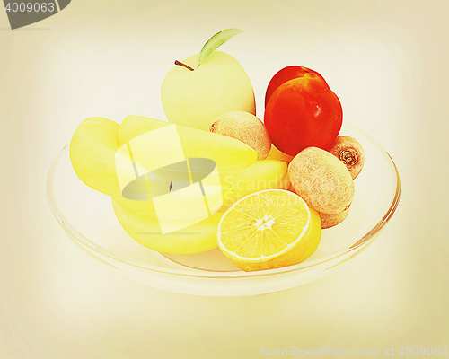 Image of Citrus. 3D illustration. Vintage style.