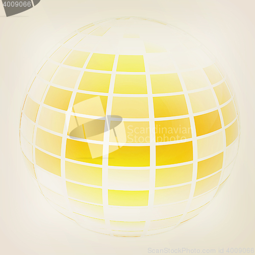 Image of Yellow 3d globe icon with highlights . 3D illustration. Vintage 