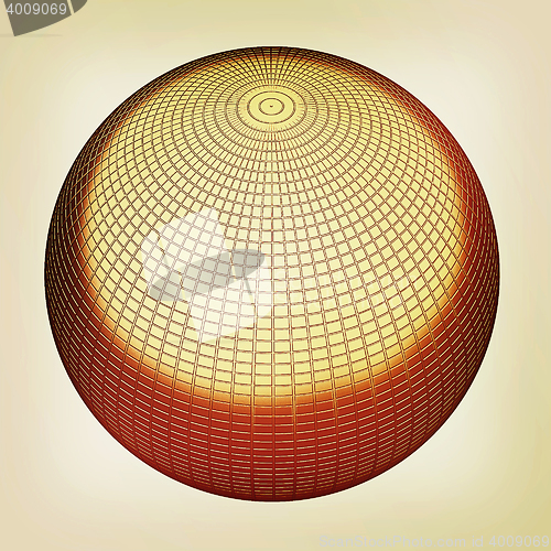 Image of Gold Ball 3d render . 3D illustration. Vintage style.