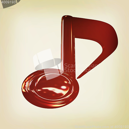 Image of Music note. 3D illustration. Vintage style.