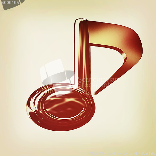 Image of Music note. 3D illustration. Vintage style.