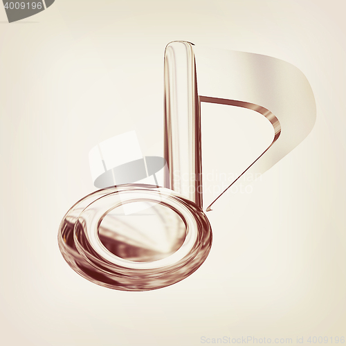 Image of Music note. 3D illustration. Vintage style.