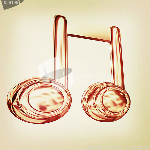 Image of Music note. 3D illustration. Vintage style.