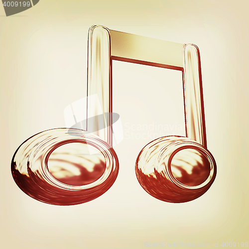 Image of Music note. 3D illustration. Vintage style.