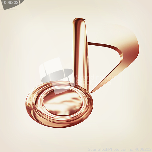 Image of Music note. 3D illustration. Vintage style.