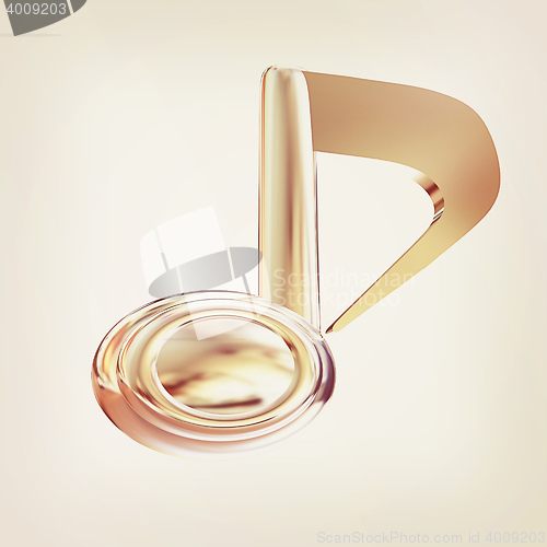 Image of Music note. 3D illustration. Vintage style.